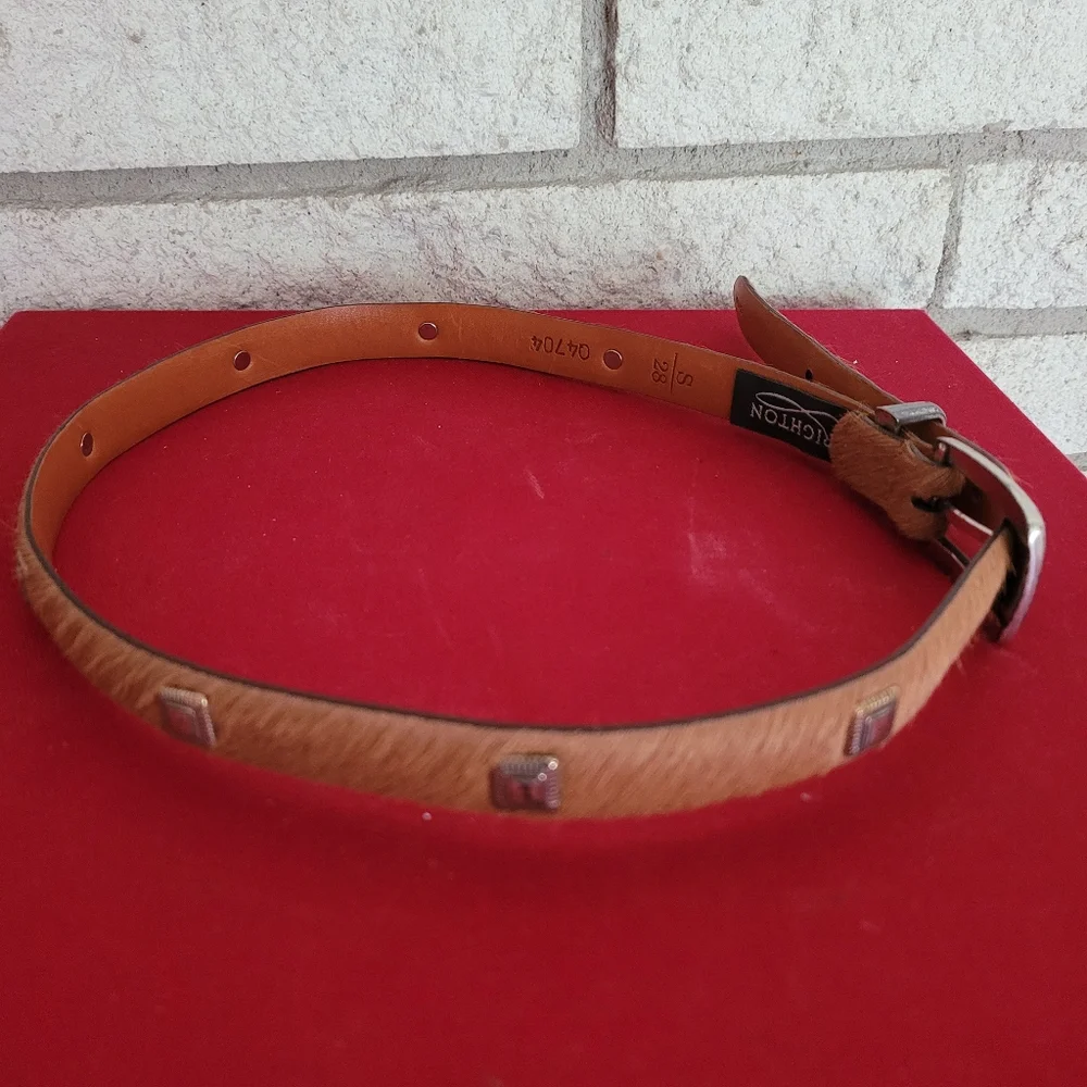 Tan Leather Belt with Silver Buckle - Picture 2 of 8